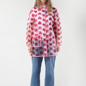 Lazy Oaf See Through Heart Mac Jacket pink Size XS